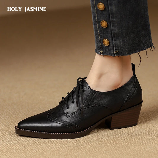 Women Genuine Leather High Heel Pumps