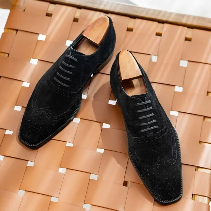 Cow Suede Men's Dress Handmade Dress Shoes